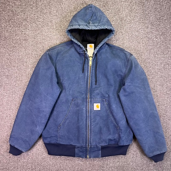 Carhartt Other - Carhartt J04 NVY Coat Mens L Navy Blue Workwear Vintage Thermal Hooded Canvas